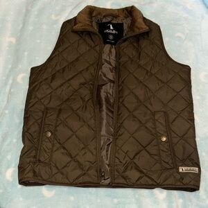 olive green quilted vest